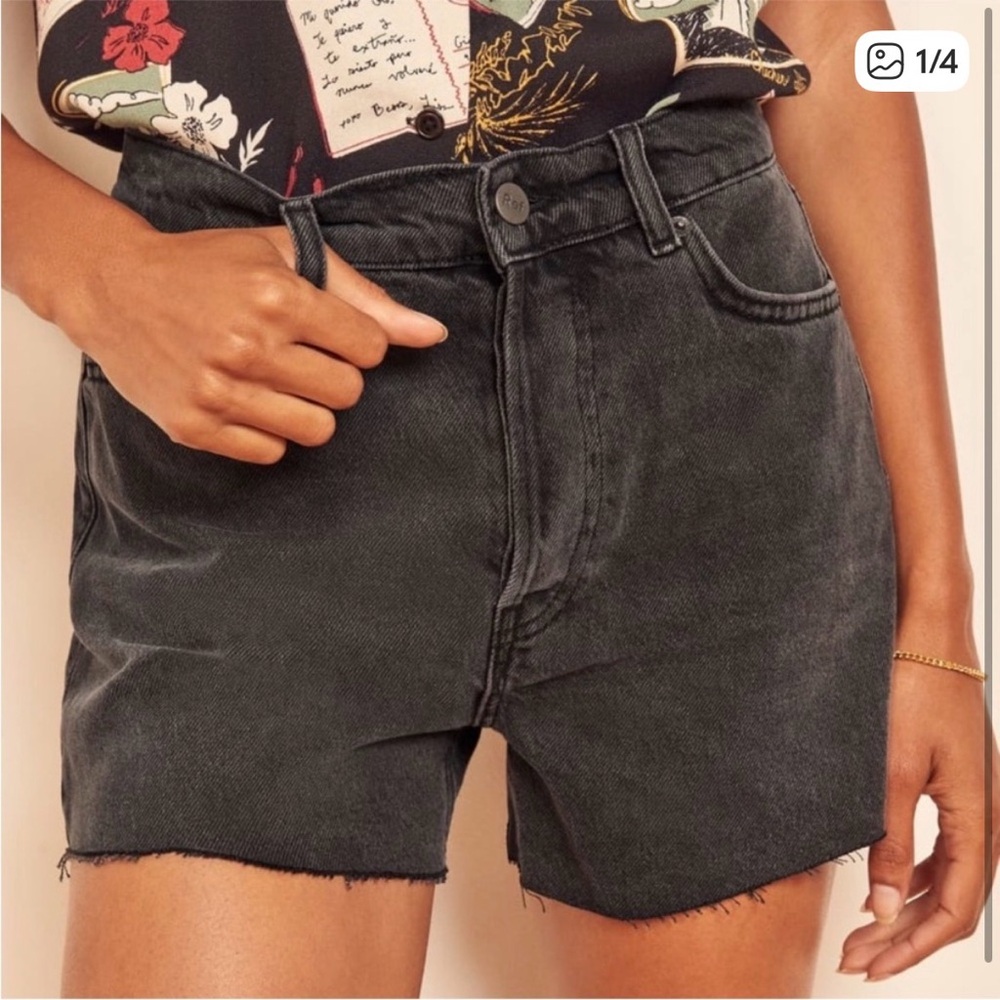 Reformation Charlie Shorts in Black